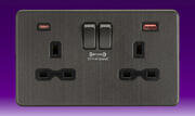 Knightsbridge - Screwless Flatplate - Sockets with USB FastCharge - Smoked Bronze product image 2