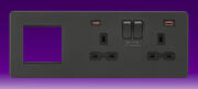 Knightsbridge - 13A 2G DP Sw Skt + Modular Combination Plate - c/w A+C USB Fastcharge - Anthracite product image 2