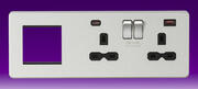 Knightsbridge - 13A 2G DP Sw Skt + Modular Combination Plate - c/w A+C USB Fastcharge - B/Chrome Blk product image 2