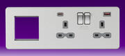 Knightsbridge - 13A 2G DP Sw Skt + Modular Combination Plate - c/w A+C USB Fastcharge -B/Chrome Grey product image 2