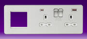 Knightsbridge - 13A 2G DP Sw Skt + Modular Combination Plate - c/w A+C USB Fastcharge-B/Chrome White product image 2