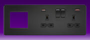 Knightsbridge - 13 Amp 2 Gang DP Switched Socket + Modular Combination Plate - c/w A+C USB - Matt Bl product image 2