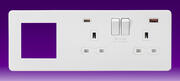 Knightsbridge - 13A 2G DP Sw Skt + Modular Combination Plate - c/w A+C USB Fastcharge - Matt White product image 2