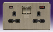 Screwless Flatplate - Sockets with USB - Antique Brass product image 2