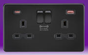 Screwless Flatplate - Switched Sockets - Fast charging - Matt Black product image