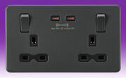 Knightsbridge - Screwless Flatplate - Sockets with USB FastCharge - Anthracite product image 2