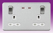 Screwless Flatplate - Brushed Chrome Sockets with USB product image 2