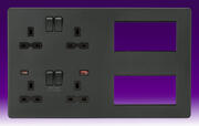 Knightsbridge - 13A 2G DP Sw Skt + Modular Combination Plate - c/w A+C USB Fastcharge - Anthracite product image 4