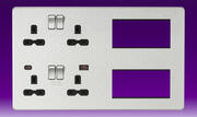 Knightsbridge - 13A 2G DP Sw Skt + Modular Combination Plate - c/w A+C USB Fastcharge - B/Chrome Blk product image 4