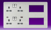 Knightsbridge - 13A 2G DP Sw Skt + Modular Combination Plate - c/w A+C USB Fastcharge -B/Chrome Grey product image 4