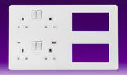 Knightsbridge - 13A 2G DP Sw Skt + Modular Combination Plate - c/w A+C USB Fastcharge - Matt White product image 4