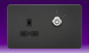 Knightsbridge - 13 Amp 1 Gang DP Switched Socket - Lockable - Anthracite product image