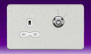 Knightsbridge - 13 Amp 1 Gang Switched Socket - Quad USB - Brushed Chrome product image