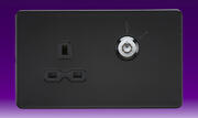 Knightsbridge - 13 Amp 1 Gang DP Switched Socket - Lockable - Matt Black product image