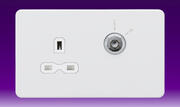 13 Amp 1 Gang DP Switched Socket - Lockable - Matt White product image