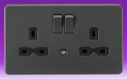 Knightsbridge - 13 Amp 2 Gang DP Switched Socket + Night Light - Anthracite product image