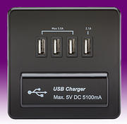 Knightsbridge - USB Charger Outlets - Matt Black product image