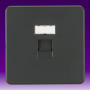 Knightsbridge - Screwless Flatplate - Telephone & RJ45 Outlets - Anthracite product image 3