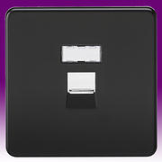 Screwless Flatplate - Telephone & RJ45 Outlets - Matt Black product image 2