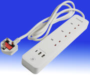 3 Way WiFi Smart Trailing Socket - with USB & Surge Protection product image