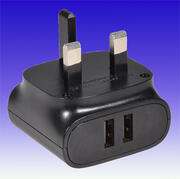 Twin USB Mains Plug Charger 2.4A product image