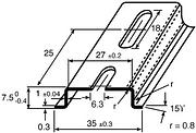 Standard Top Hat Punched DIN Rail  - 1mtr product image