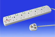 6 Way Switched Trailing Socket - Surge Protected product image