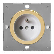 European Socket VariGrid Pin Earth or Schuko Earth - Polished Brass product image 2