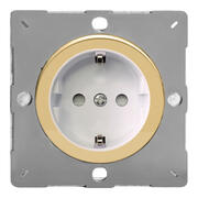 European Socket VariGrid Pin Earth or Schuko Earth - Polished Brass product image 4