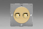 European Push On/Off VariGrid Light Switches - Polished Brass product image 2