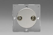 European 2 Gang Radio/TV VariGrid Termination Socket - Polished Chrome product image