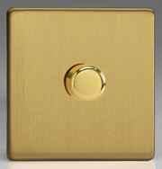 Varilight - Screwless Brushed Brass - 120w 2 Way V-PRO Silent Trailing Edge LED Dimmers product image