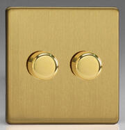 Varilight - Screwless Brushed Brass - 120w 2 Way V-PRO Silent Trailing Edge LED Dimmers product image 2