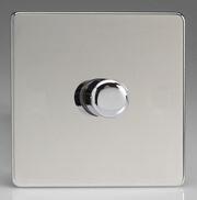 European 2 Way Push On/Off Rotary LED Dimmer - Polished Chrome product image 2