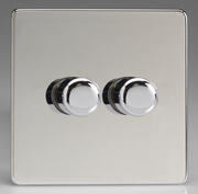 European 2 Way Push On/Off Rotary LED Dimmer - Polished Chrome product image