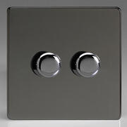 European 2 Way Push On/Off Rotary LED Dimmer - Iridium product image