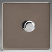 European 2 Way Push On/Off Rotary LED Dimmer - Pewter product image 2