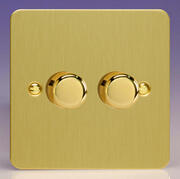 Varilight - Ultraflat Brushed Brass - 120w 2 Way V-PRO Silent Trailing Edge LED Dimmers product image 2