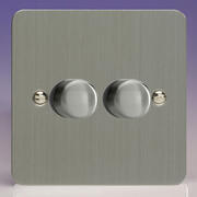 Varilight - Ultraflat Brushed Steel - 120w 2 Way V-PRO Silent Trailing Edge LED Dimmers product image 2