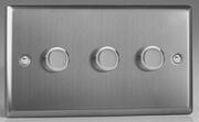 Varilight - Brushed Stainless Steel - 1 Gang 120w 2 Way V-PRO Silent Trailing Edge LED Dimmers product image 3