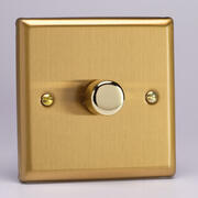 Varilight - 1 Gang 400w 2 Way V-DIM Push on/off Rotary Dimmer - Classic Brushed Brass product image