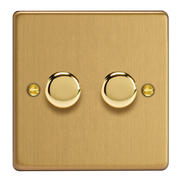Varilight - Essential Collection - Silent Trailing Edge LED Dimmer Switch - Brushed Brass product image 2