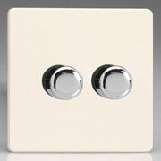 European - Push On/Off Rotary LED Dimmers - Matt White product image