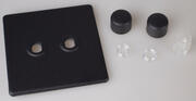 Matt Black Dimmer Plate Kit - Screwless product image 6
