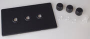 Matt Black Dimmer Plate Kit - Screwless product image 3
