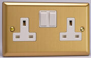 Varilight - Classic Brushed Brass - White - Sockets product image