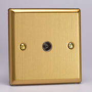 Varilight - TV Coaxial Aerial Socket - Classic Brushed Brass product image