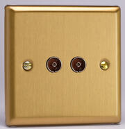 Varilight - TV Coaxial Aerial Socket - Classic Brushed Brass product image 2