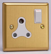 Varilight - Round 3 Pin Sockets - Classic Brushed Brass - White product image 3