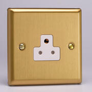 Varilight - Round 3 Pin Sockets - Classic Brushed Brass - White product image